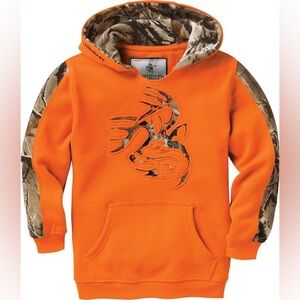 Legendary Whitetails Kids' Bright Orange Hoodie with Camo Accents Size XL
